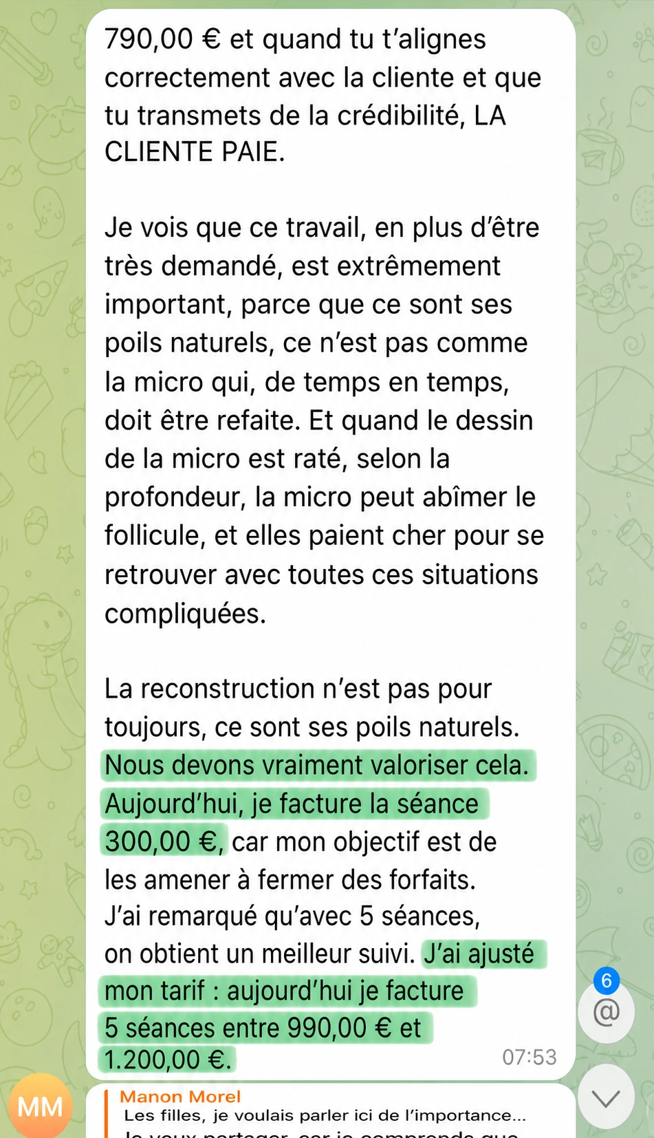 Témoignage long sur la transformation de la pratique professionnelle.